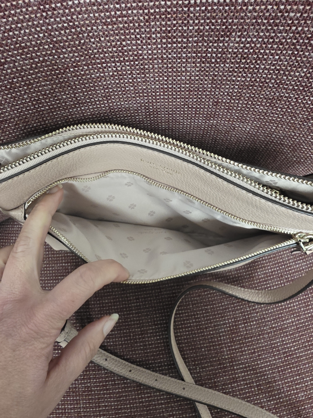 kate spade Pale Pink Pebbled Leather Crossbody - Picture 3 of 5
